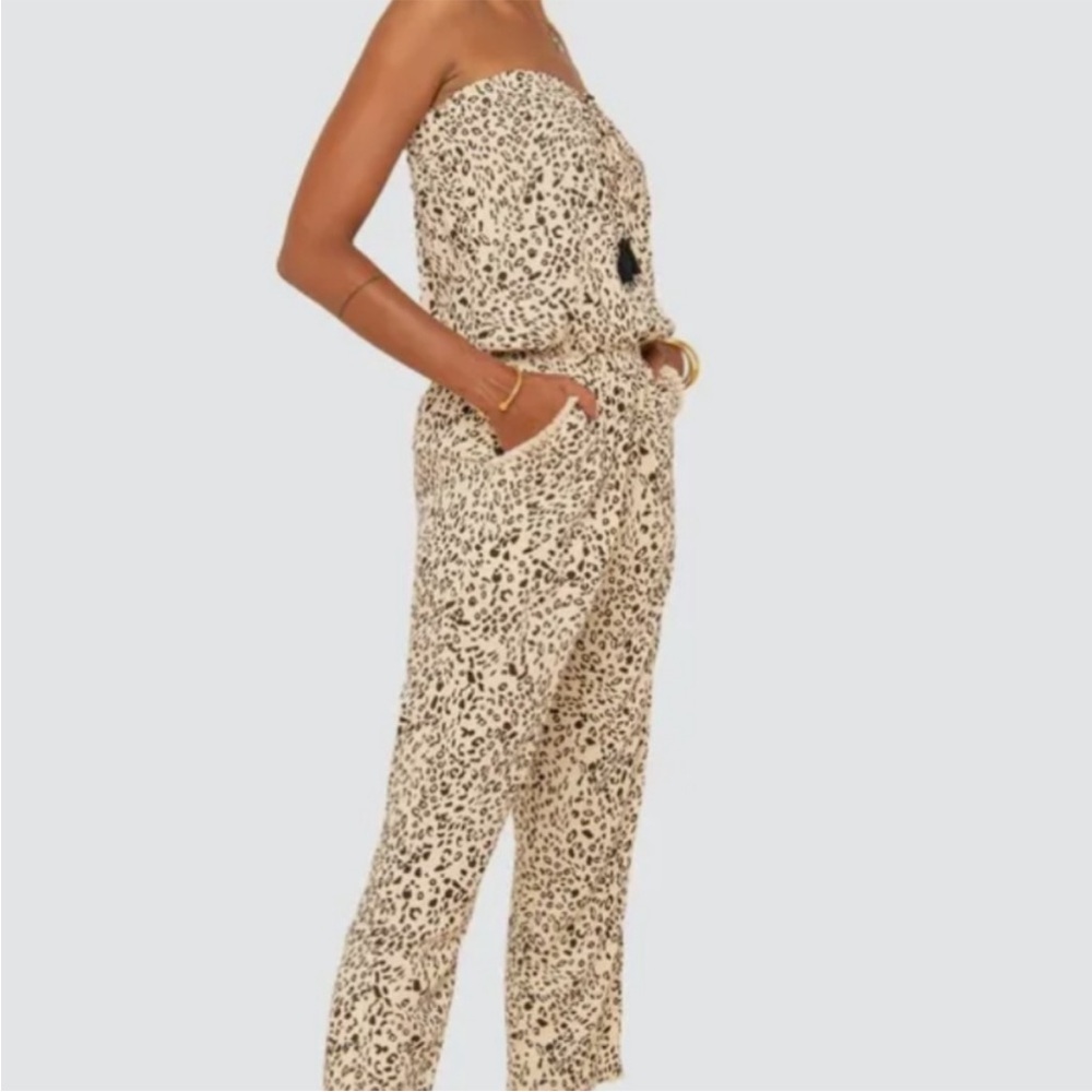 Beach Gold Strapless jumpsuit